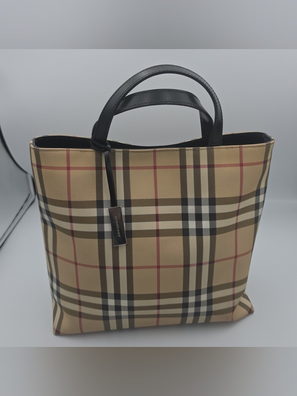 Burberry London House Check Beige & Black W/ PVC Handles / Nylon Tote (EUC)✨️
